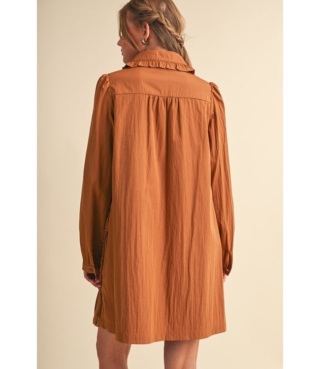 Cami Mocha Mousse Pin Tuck Dress