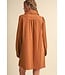 Cami Mocha Mousse Pin Tuck Dress