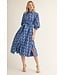 Marnie Colbalt Blue Floral Midi Dress