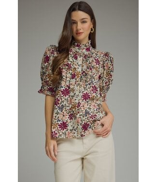 Entro Nelle Wine Floral Top