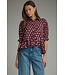 Callie Wine Polka Dot Top