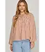 JoJo Pintuck Striped Top