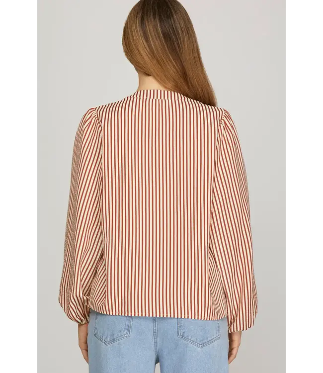 JoJo Pintuck Striped Top