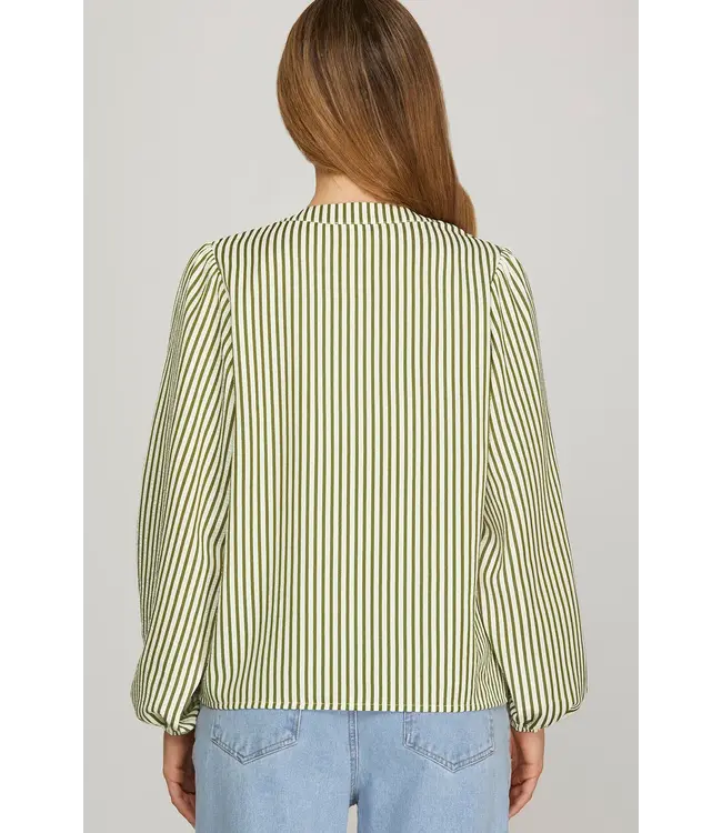 JoJo Pintuck Striped Top