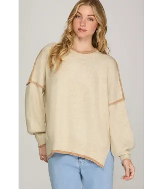 SHE + SKY Maggie Oatmeal Sweater