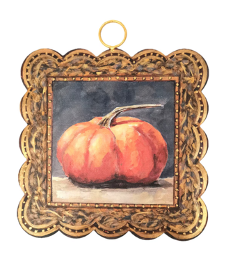 Mini Scallop Gilded Orange Pumpkin Print