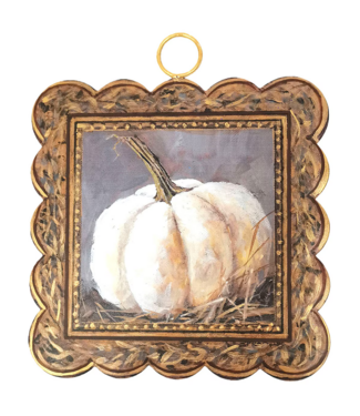 Mini Scallop Gilded White Pumpkin Print
