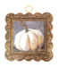 Round Top Mini Scallop Gilded White Pumpkin Print