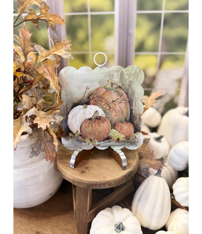 Round Top Mini Scallop Fall Pumpkin Print