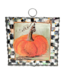 Round Top Mini Orange Pumpkin with Checkered Border Print