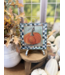 Round Top Mini Orange Pumpkin with Checkered Border Print