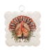 Round Top Mini Scallop Festive Turkey Print