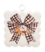 Round Top Mini Scallop Festive Checked Bow Print