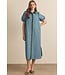 Charly Hunter Green Stripe Midi Dress