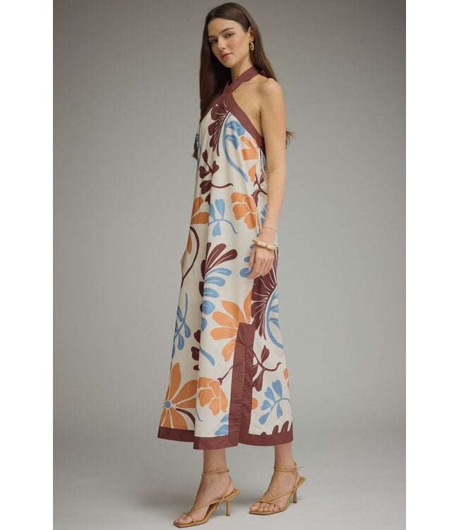 Shana Ecru Floral Midi Dress