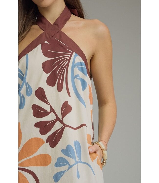 Shana Ecru Floral Midi Dress