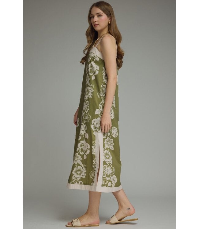 Amanda Olive Floral Midi Dress