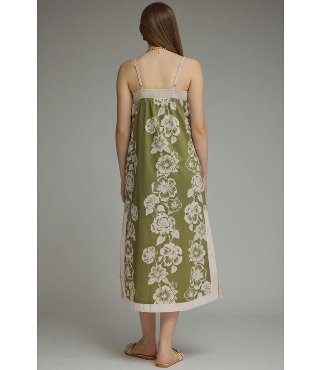 Amanda Olive Floral Midi Dress