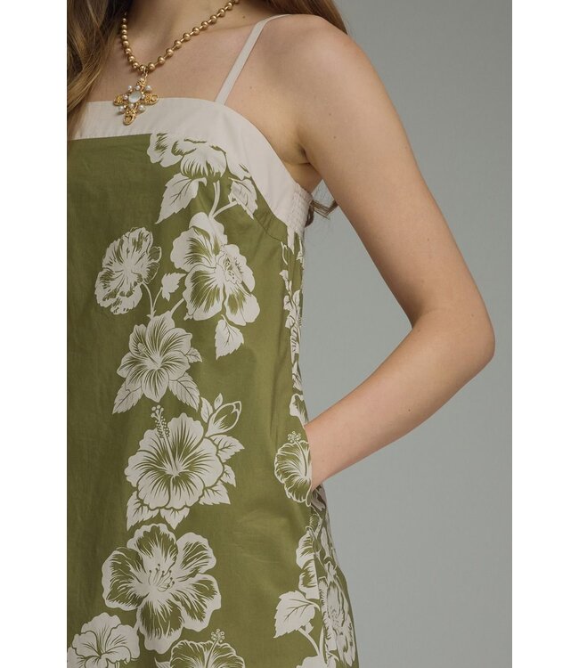 Amanda Olive Floral Midi Dress