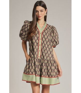 Entro Pattie Brown Floral Dress