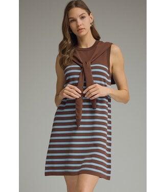 Entro Merrah Chocolate Striped Dress