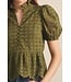 Connor Olive Eyelet Top