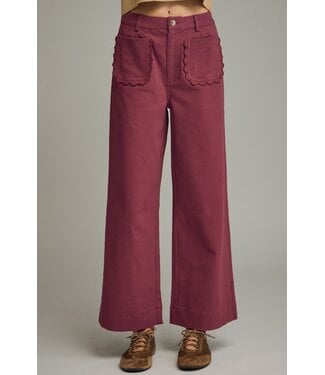 Entro Jenny Burgundy Wide Leg Pants