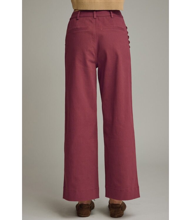 Jenny Burgundy Wide Leg Pants