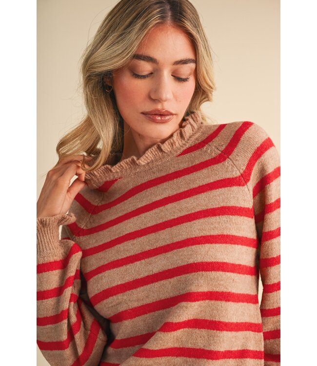 Michelle Desert Red Striped Sweater