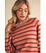 Michelle Desert Red Striped Sweater