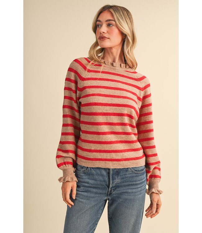 Michelle Desert Red Striped Sweater
