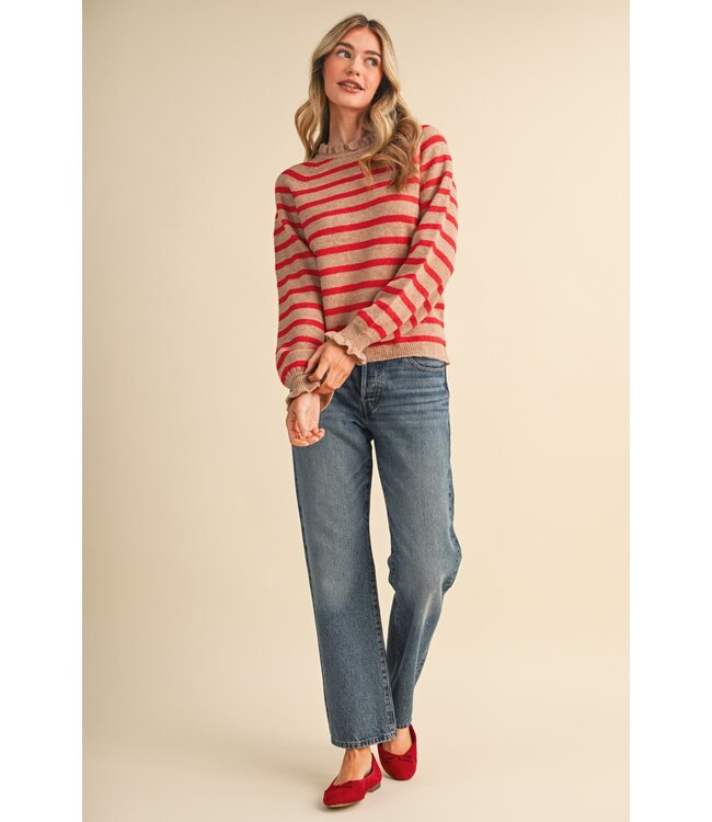 Michelle Desert Red Striped Sweater