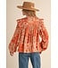 Sherry Rust Floral Patchwork Top