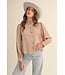 Amy Pecan Striped Ruffled Top