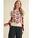 Shelly Mauve Wine Scallop Floral Sweater Vest