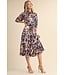 Deb Navy Tiered Midi Dress