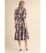 Deb Navy Tiered Midi Dress