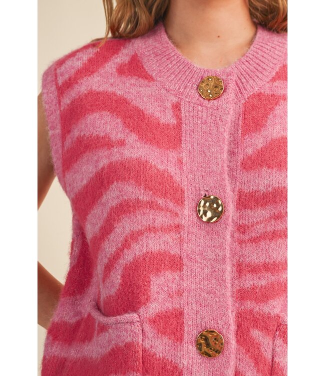 Paige Pink Tiger Stripe Sweater Vest