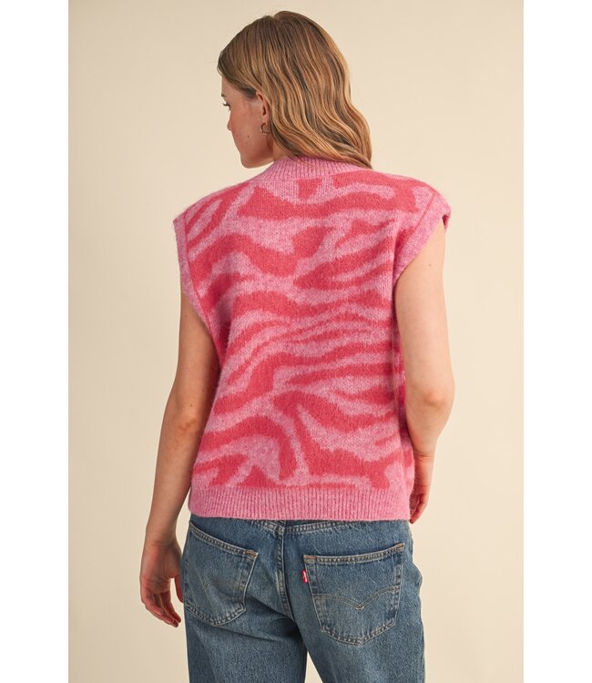 Paige Pink Tiger Stripe Sweater Vest