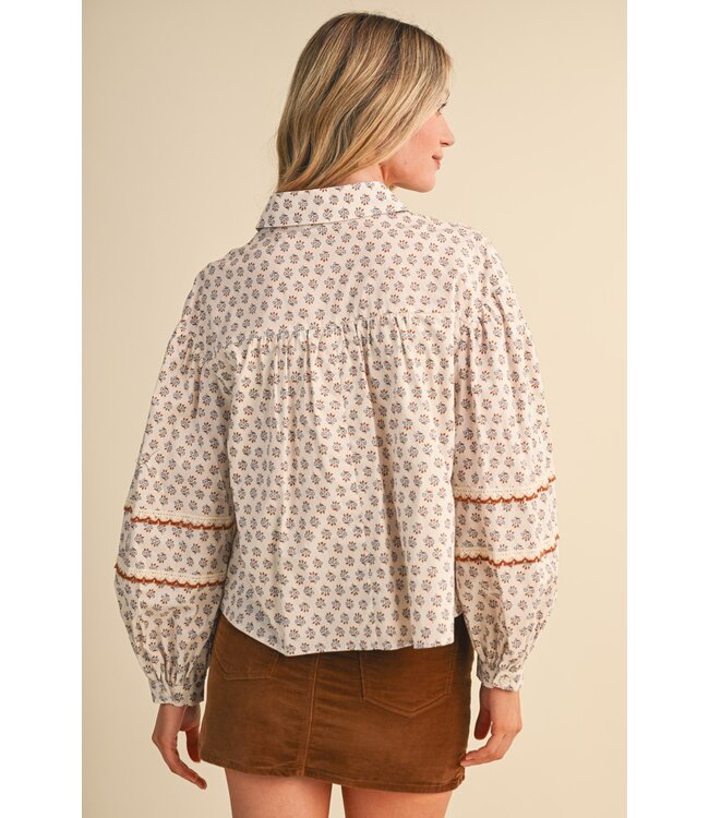 Connie Cream Floral Top