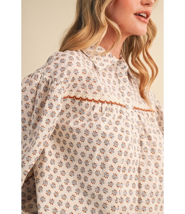 Connie Cream Floral Top