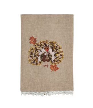 Turkey Beaded Embroidered Tea Towel