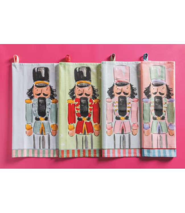 Blue Nutcracker Stripe Tea Towel