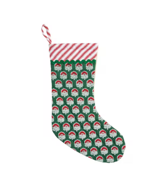 Green Block Print Quilted Stocking