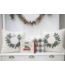 Wreath Crewel Embroidered White Pillow