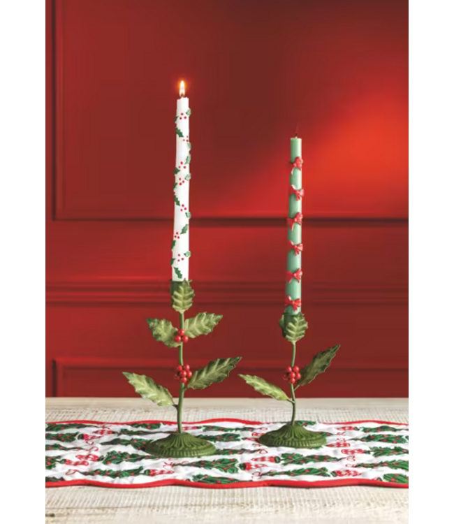 Holly Metal Small Candlestick