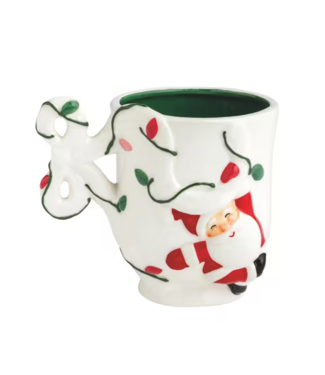 Santa Bow Handle Christmas Mug