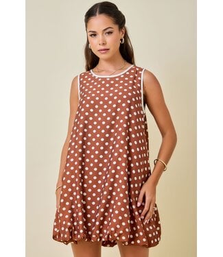 Day+Moon Jonie Brown Polka Dot Dress