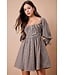 Coleen Brown Gingham Plaid Smocked Dress