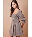 Coleen Brown Gingham Plaid Smocked Dress